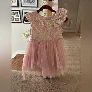 Jona Michelle Pink Sequin Dress with Bow